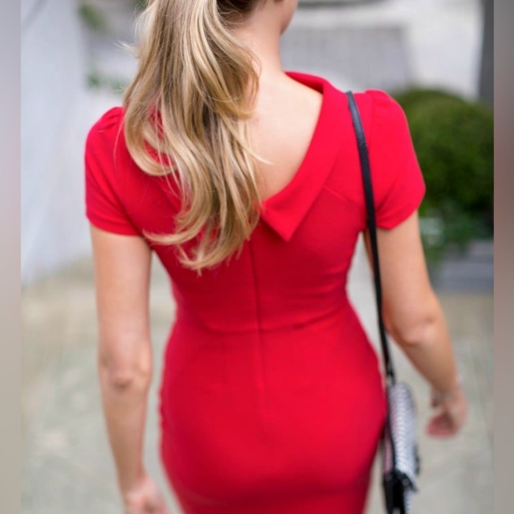 Boden Red Short-Sleeve Sheath Dress - Picture 2 of 11